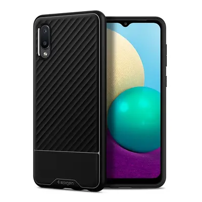 Samsung Galaxy A02 SM-A022F, Szilikon tok, Spigen Core Armor, karbon minta, fekete