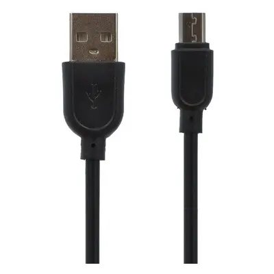 USB töltő- és adatkábel, microUSB, 100 cm, hosszított fej, fekete