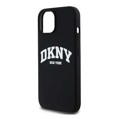 DKNY Liquid Silicone Arch Logo iPhone 11 Magsafe hátlap tok, fekete