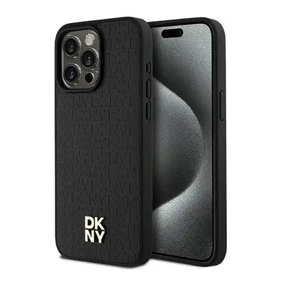 DKNY PU Leather Repeat Pattern Stack Logo Apple iPhone 15 Pro Max Magsafe kompatibilis hátlap to