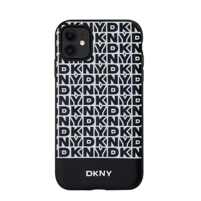 DKNY PU Leather Repeat Pattern Bottom Stripe Apple iPhone 11 Magsafe kompatibilis hátlap tok, fe