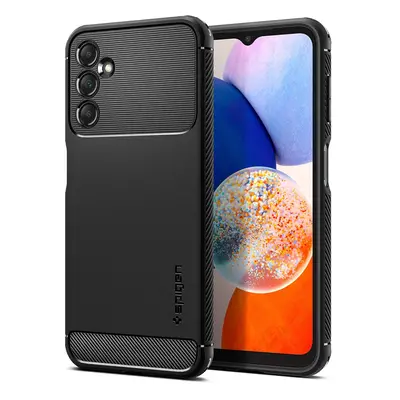 Samsung Galaxy A14 4G / A14 5G SM-A145F / A146B, Szilikon tok, Spigen Rugged Armor, karbon minta