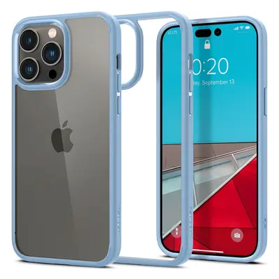 Apple iPhone 14 Pro, Szilikon tok + műanyag keret, közepesen ütésálló, Spigen Crystal Hybrid, át