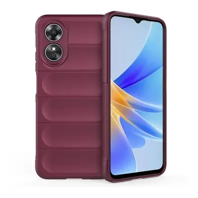 Oppo A17, Szilikon tok, közepesen ütésálló, 3D minta, bordó