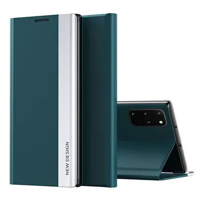 Xiaomi Redmi Note 13 5G, Oldalra nyíló tok, stand, Wooze Silver Line, sötétzöld