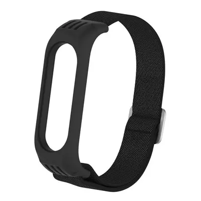 Xiaomi Mi Band 3 / Mi Band 4 / Mi Band 5 / Mi Band 6, textíl pótszíj, állítható, fekete