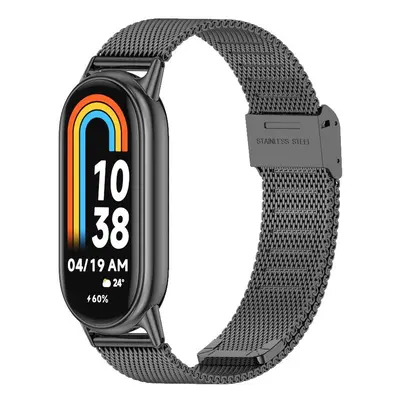 Xiaomi Mi Smart Band 8, fém pótszíj, milánói stílus, TP MilaneseBand, fekete