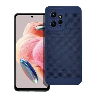 Xiaomi Redmi Note 12 4G, Műanyag hátlap védőtok, légáteresztő, lyukacsos minta, Breezy, sötétkék