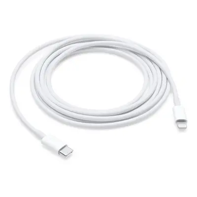 USB Type-C töltő- és adatkábel, Lightning, 200 cm, gyorstöltés, Apple, fehér, gyári