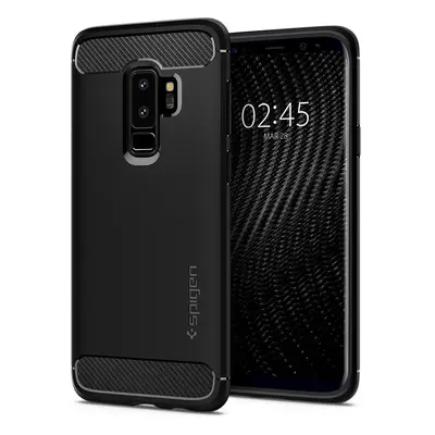 Huawei P30 Pro, TPU szilikon tok, Spigen Rugged Armor, karbon minta, fekete