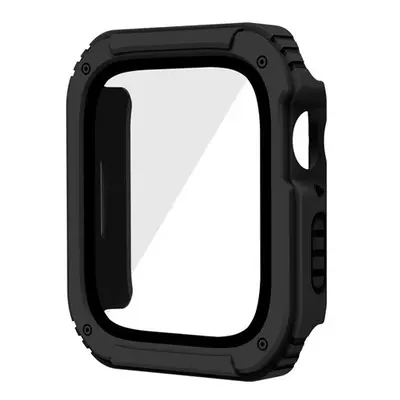 Apple Watch 1-3 (42 mm), Műanyag védőkeret, kijelzővédő üveggel, közepesen ütésálló, szíj nélkül