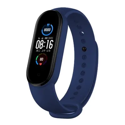 Xiaomi Mi Band 5 / Mi Band 6, szilikon pótszíj, állítható, Devia Delux Sport, sötétkék