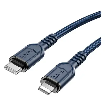 USB Type-C töltő- és adatkábel, Lightning, 200 cm, 3000mA, 20W, törésgátlóval, gyorstöltés, PD, 