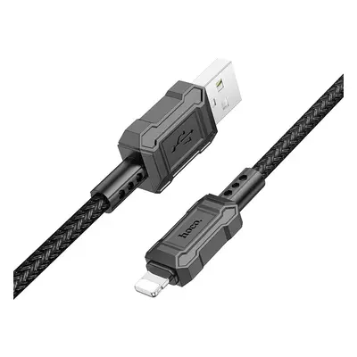 USB töltő- és adatkábel, Lightning, 100 cm, 2400mA, gyorstöltés, PD, cipőfűző minta, Hoco X94 Le