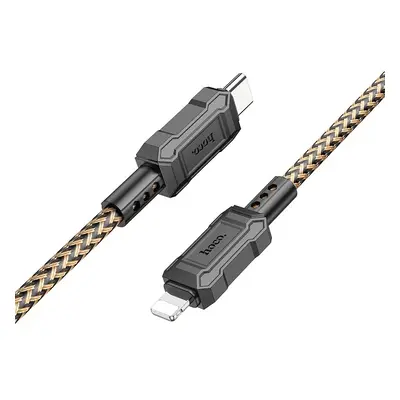 USB Type-C töltő- és adatkábel, Lightning, 100 cm, 2400mA, 20W, törésgátlóval, gyorstöltés, PD, 