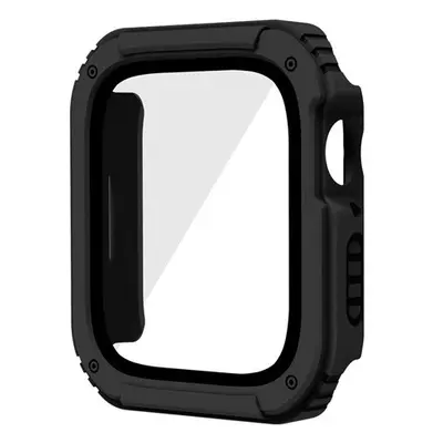 Apple Watch 1-3 (38 mm), Műanyag védőkeret, kijelzővédő üveggel, közepesen ütésálló, szíj nélkül