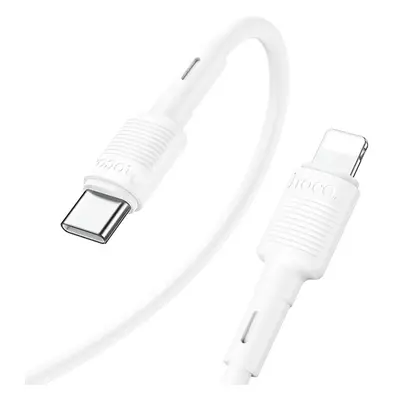 USB Type-C töltő- és adatkábel, Lightning, 100cm, 20W, gyorstöltés, PD, Hoco X83 Victory, fehér