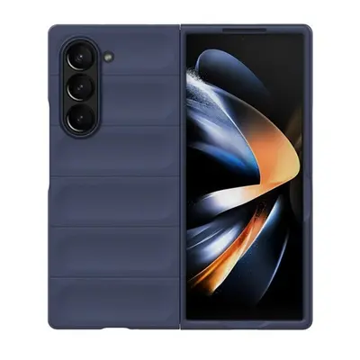 Samsung Galaxy Z Fold6 SM-F956B, Műanyag hátlap védőtok, közepesen ütésálló, 3D minta, sötétkék