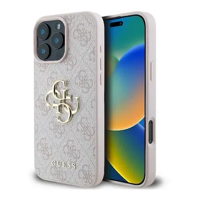 Guess PU 4G Metal Logo Apple iPhone 16 Pro hátlap tok, rózsaszín