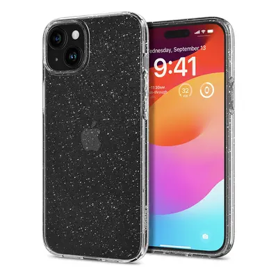 Apple iPhone 15, Szilikon tok, Spigen Liquid Crystal Glitter, átlátszó