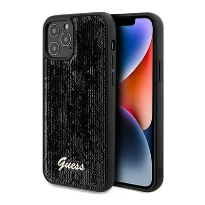 Guess Sequin Script Logo iPhone 12/12 Pro tok, fekete