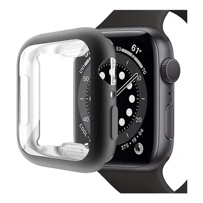 Apple Watch 7 (45mm), Szilikon védőkeret, közepesen ütésálló, szíj nélkül, fekete