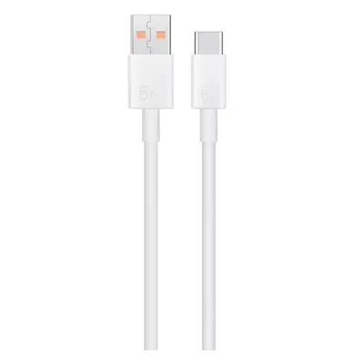 USB töltő- és adatkábel, USB Type-C, 100 cm, 6000 mA, 66W, gyorstöltés, Huawei, fehér, gyári