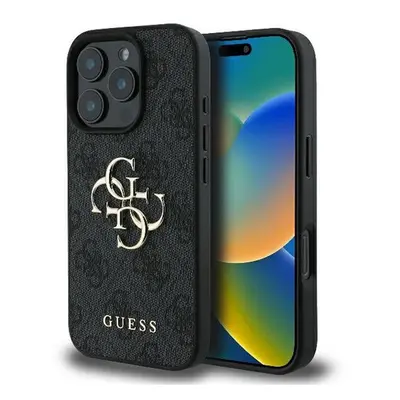 Guess PU 4G Metal Logo Apple iPhone 16 Pro Max hátlap tok, szürke