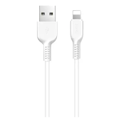 USB töltő- és adatkábel, Lightning, 100 cm, 2400 mA, törésgátlóval, Hoco X13 Easy, fehér