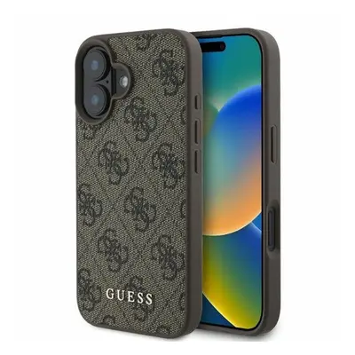 Guess 4G Classic Apple iPhone 16 hátlap tok, barna