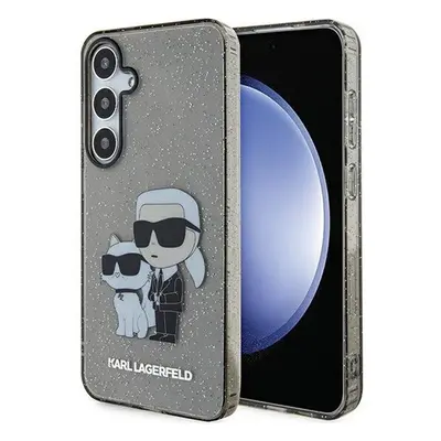 Karl Lagerfeld Glitter Karl&Choupette Samsung Galaxy S24 tok, fekete