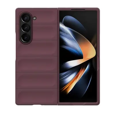 Samsung Galaxy Z Fold6 SM-F956B, Műanyag hátlap védőtok, közepesen ütésálló, 3D minta, bordó