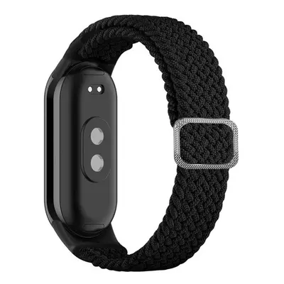 Xiaomi Mi Smart Band 8, textíl pótszíj, állítható, szőtt stílusú, fekete