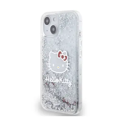 Hello Kitty Liquid Glitter Electroplating Head Logo Apple Iphone 13 hátlap tok, átlátszó