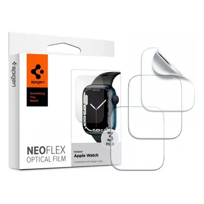 Apple Watch 7 (45 mm), Kijelzővédő fólia (az íves részre is!), Spigen Neo Flex Optical Film, Cle