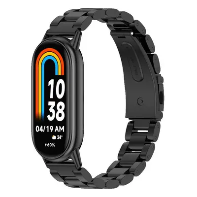 Xiaomi Mi Smart Band 8 / 9, fém pótszíj, TP Stainless, fekete