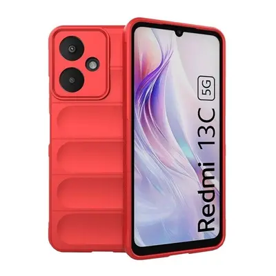 Xiaomi Redmi 13C 5G, Szilikon tok, közepesen ütésálló, 3D minta, piros