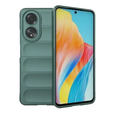 Oppo A58 4G, Szilikon tok, közepesen ütésálló, 3D minta, sötétzöld