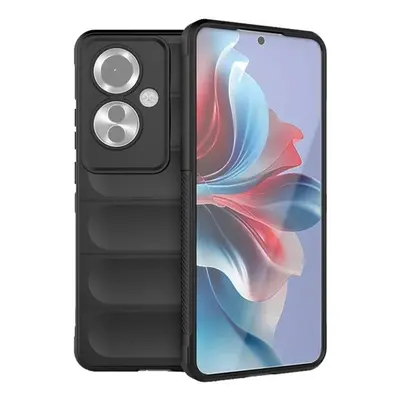 Oppo Reno11 F, Szilikon tok, közepesen ütésálló, 3D minta, fekete