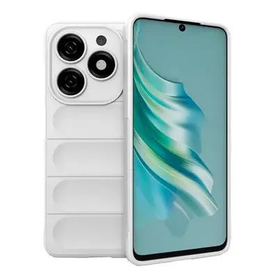 Tecno Spark 20, Szilikon tok, közepesen ütésálló, 3D minta, fehér