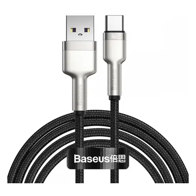 USB töltő- és adatkábel, USB Type-C, 200 cm, 6000 mA, 66W, törésgátlóval, gyorstöltés, cipőfűző 