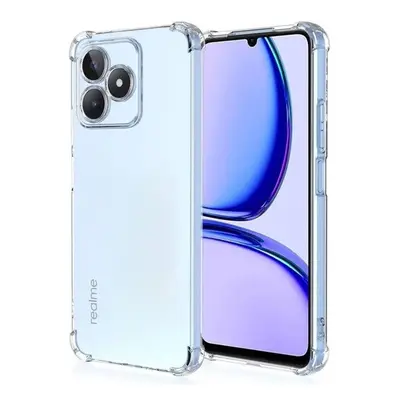 Realme C51 / Note 50, Szilikon tok, közepesen ütésálló, légpárnás sarok, átlátszó