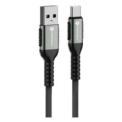 USB töltő- és adatkábel, USB Type-C, 120 cm, 3000 mA, 66W, törésgátlóval, gyorstöltés, QC 3.0, c