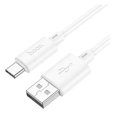 USB töltő- és adatkábel, USB Type-C, 100 cm, 3000 mA, gyorstöltés, QC, Hoco X88 Gratified, fehér