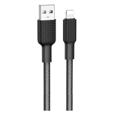 USB töltő- és adatkábel, Lightning, 100 cm, 2400 mA, törésgátlóval, gyorstöltés, cipőfűző minta,