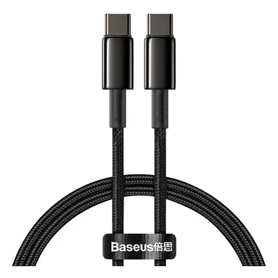 USB Type-C töltő- és adatkábel, USB Type-C, 100 cm, 5000 mA, 100W, törésgátlóval, gyorstöltés, c