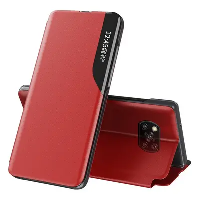 Xiaomi Redmi 10A, Oldalra nyíló tok, stand, hívás mutatóval, Wooze FashionBook, piros