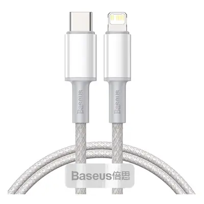 USB Type-C töltő- és adatkábel, Lightning, 200 cm, 20W, törésgátlóval, gyorstöltés, Baseus, CATL