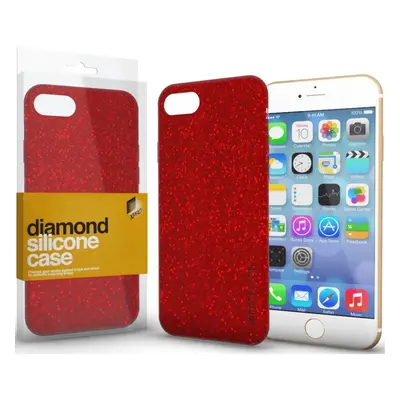 Apple iPhone 13 Pro Max, Szilikon tok, csillogó, Xprotector Diamond, piros