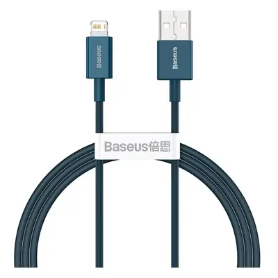 USB töltő- és adatkábel, Lightning, 100 cm, 2400 mA, törésgátlóval, gyorstöltés, PD, Baseus Supe